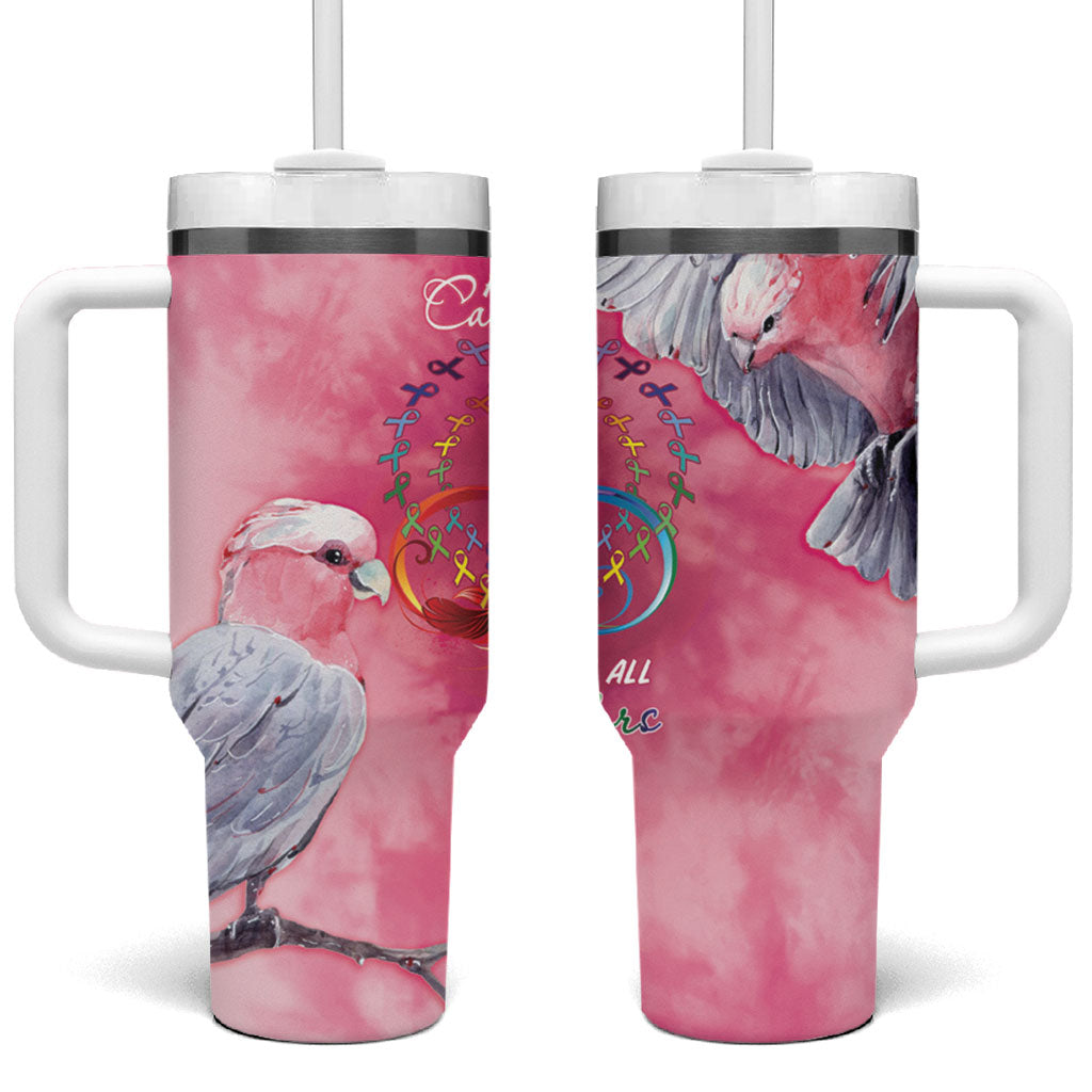Australia Fight Cancer In All Colors Tumbler With Handle Galah Pink Tie Dye