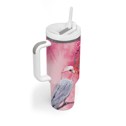 Australia Fight Cancer In All Colors Tumbler With Handle Galah Pink Tie Dye