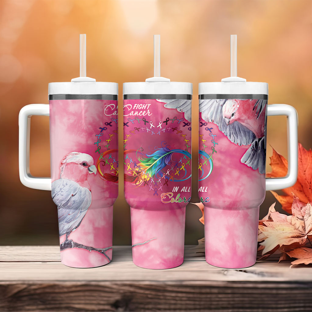 Australia Fight Cancer In All Colors Tumbler With Handle Galah Pink Tie Dye