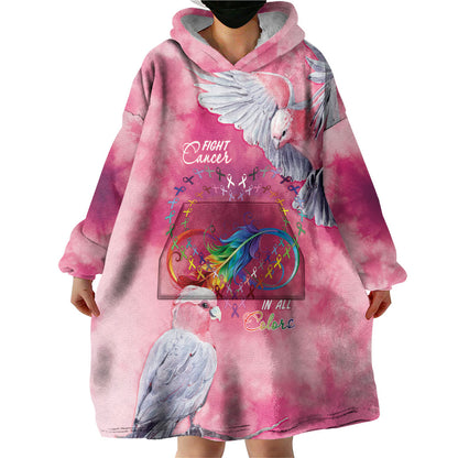 Australia Fight Cancer In All Colors Wearable Blanket Hoodie Galah Pink Tie Dye