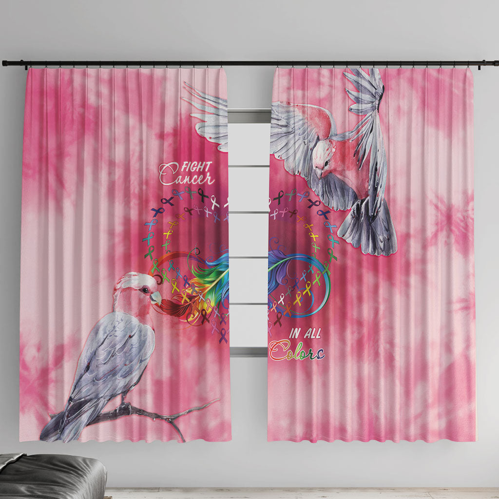 Australia Fight Cancer In All Colors Window Curtain Galah Pink Tie Dye