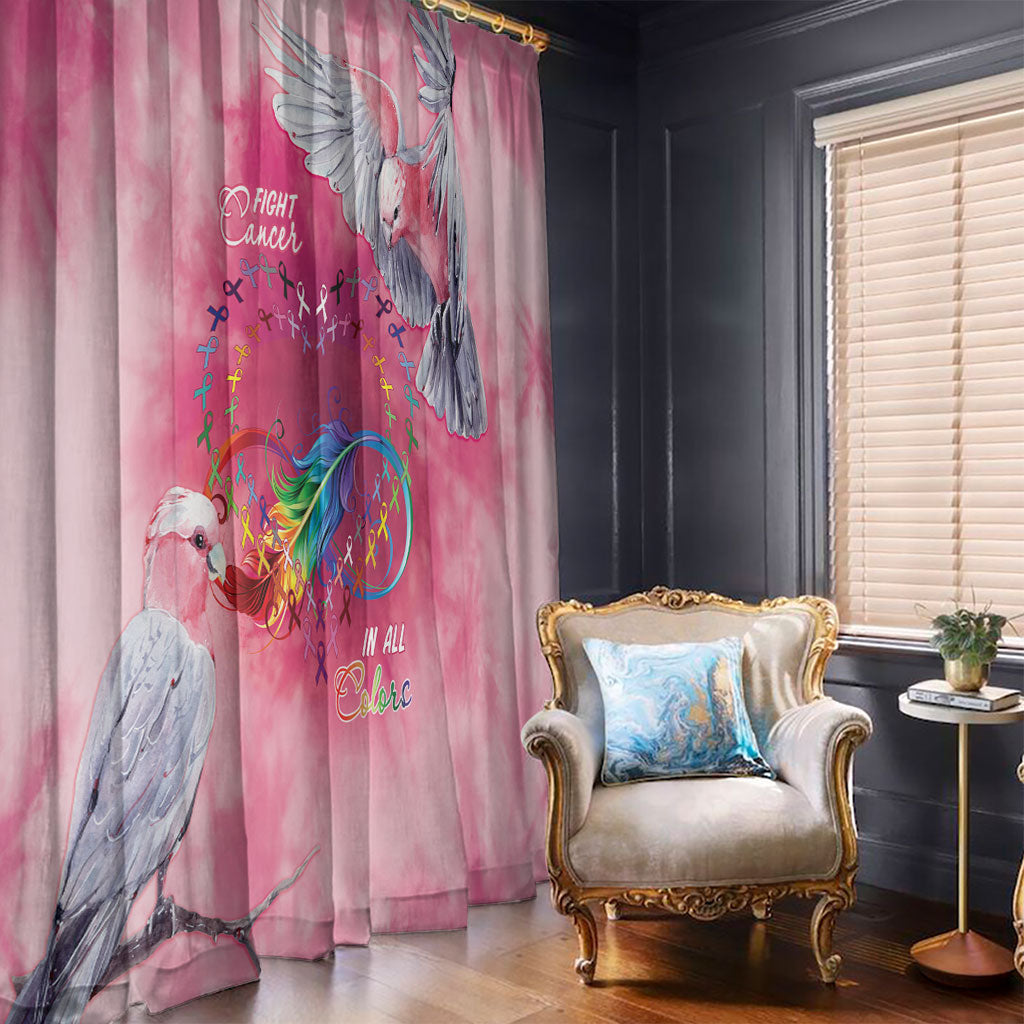 Australia Fight Cancer In All Colors Window Curtain Galah Pink Tie Dye