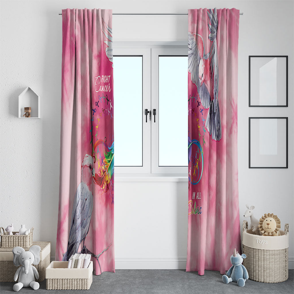 Australia Fight Cancer In All Colors Window Curtain Galah Pink Tie Dye