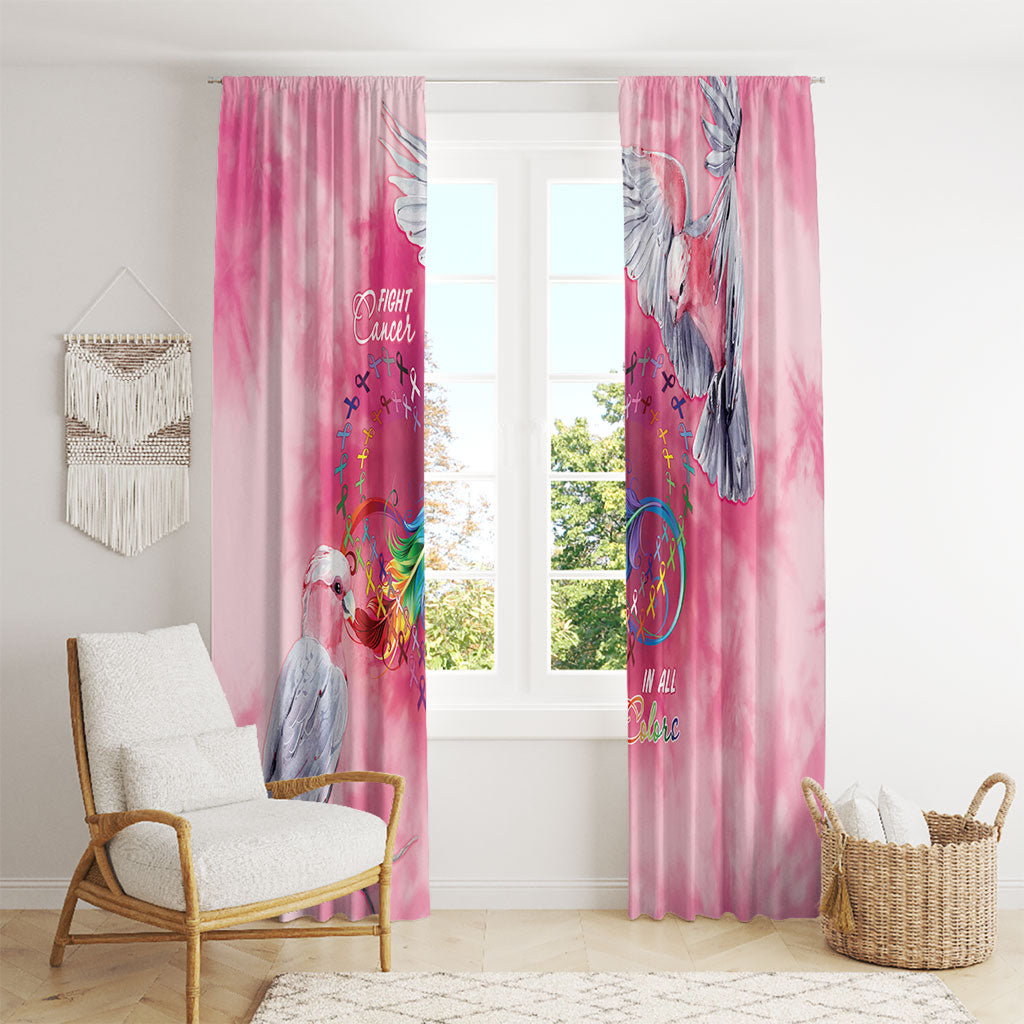 Australia Fight Cancer In All Colors Window Curtain Galah Pink Tie Dye