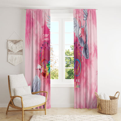 Australia Fight Cancer In All Colors Window Curtain Galah Pink Tie Dye