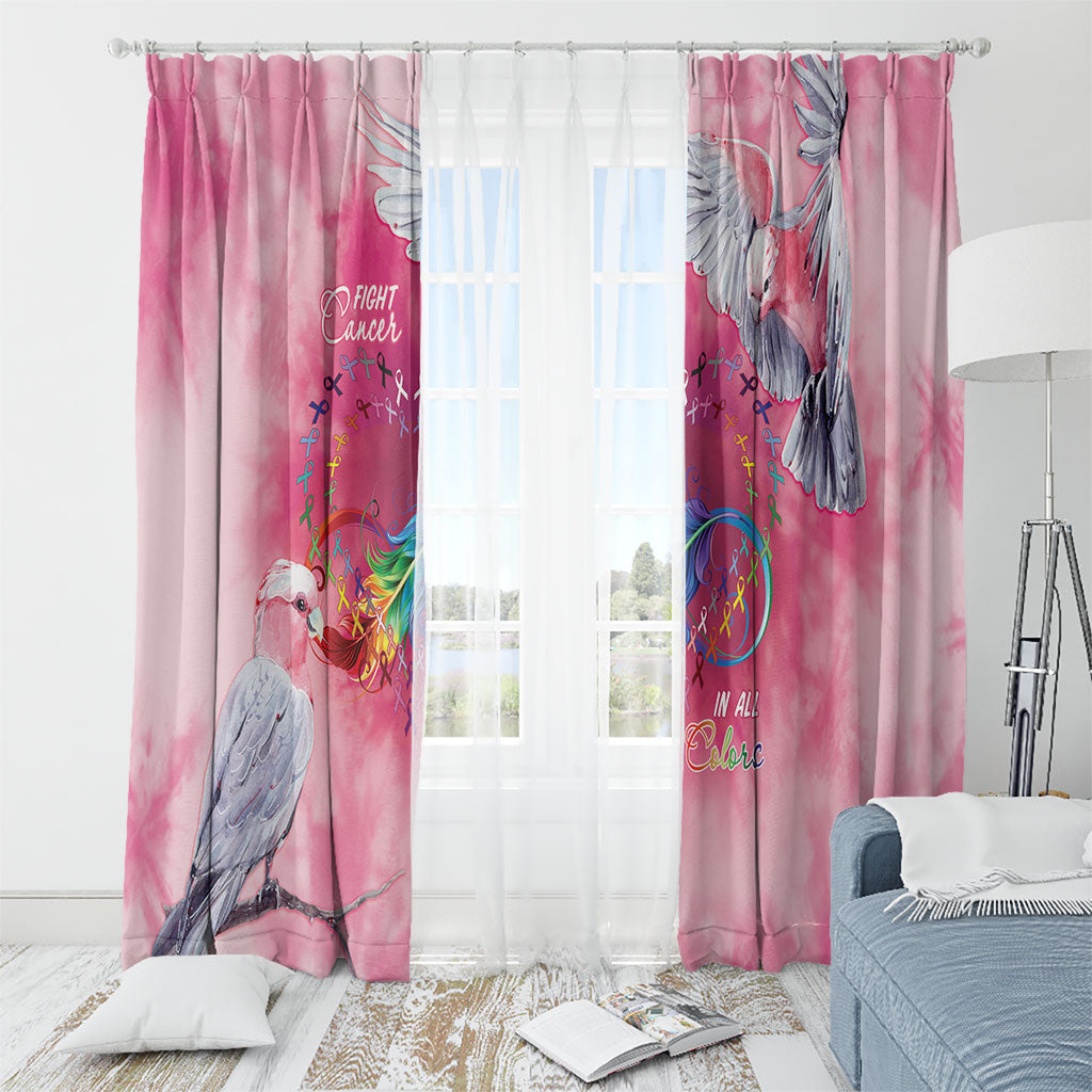 Australia Fight Cancer In All Colors Window Curtain Galah Pink Tie Dye
