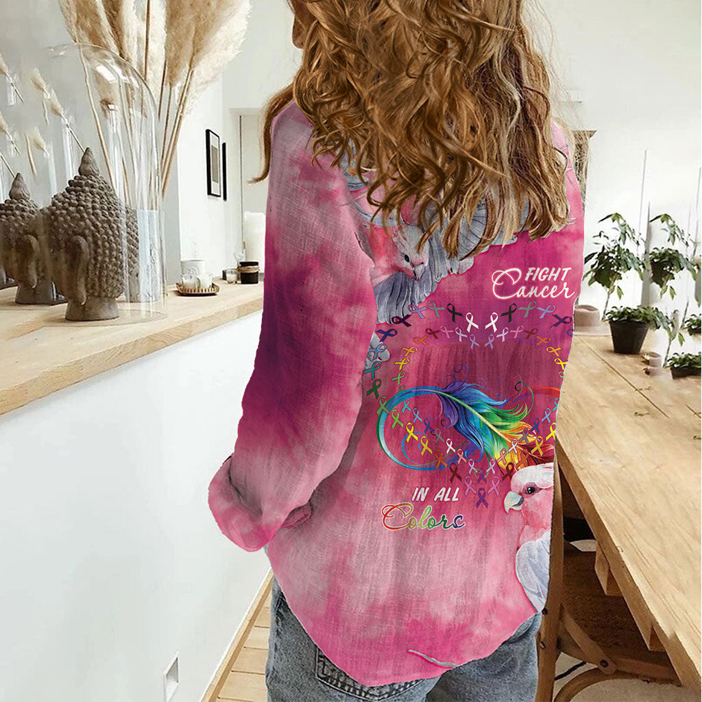 Australia Fight Cancer In All Colors Women Casual Shirt Galah Pink Tie Dye