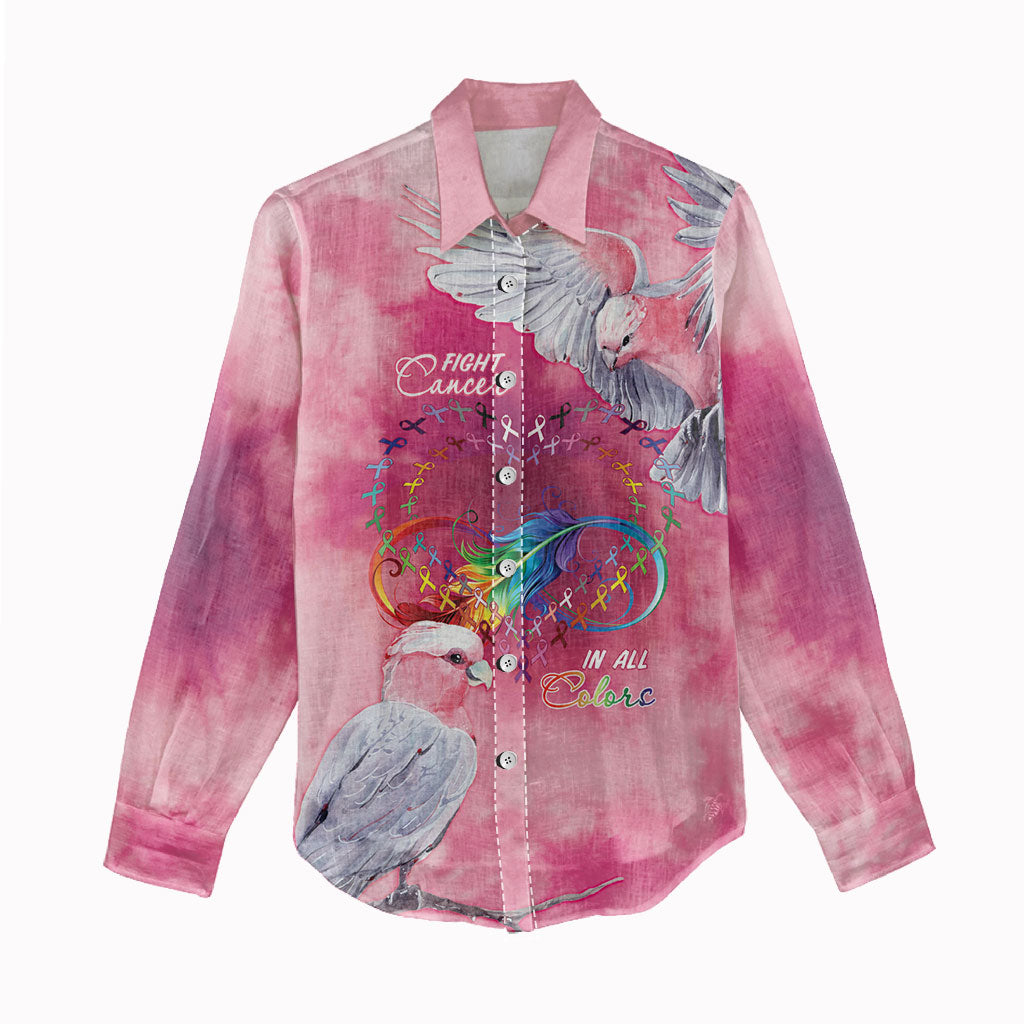 Australia Fight Cancer In All Colors Women Casual Shirt Galah Pink Tie Dye