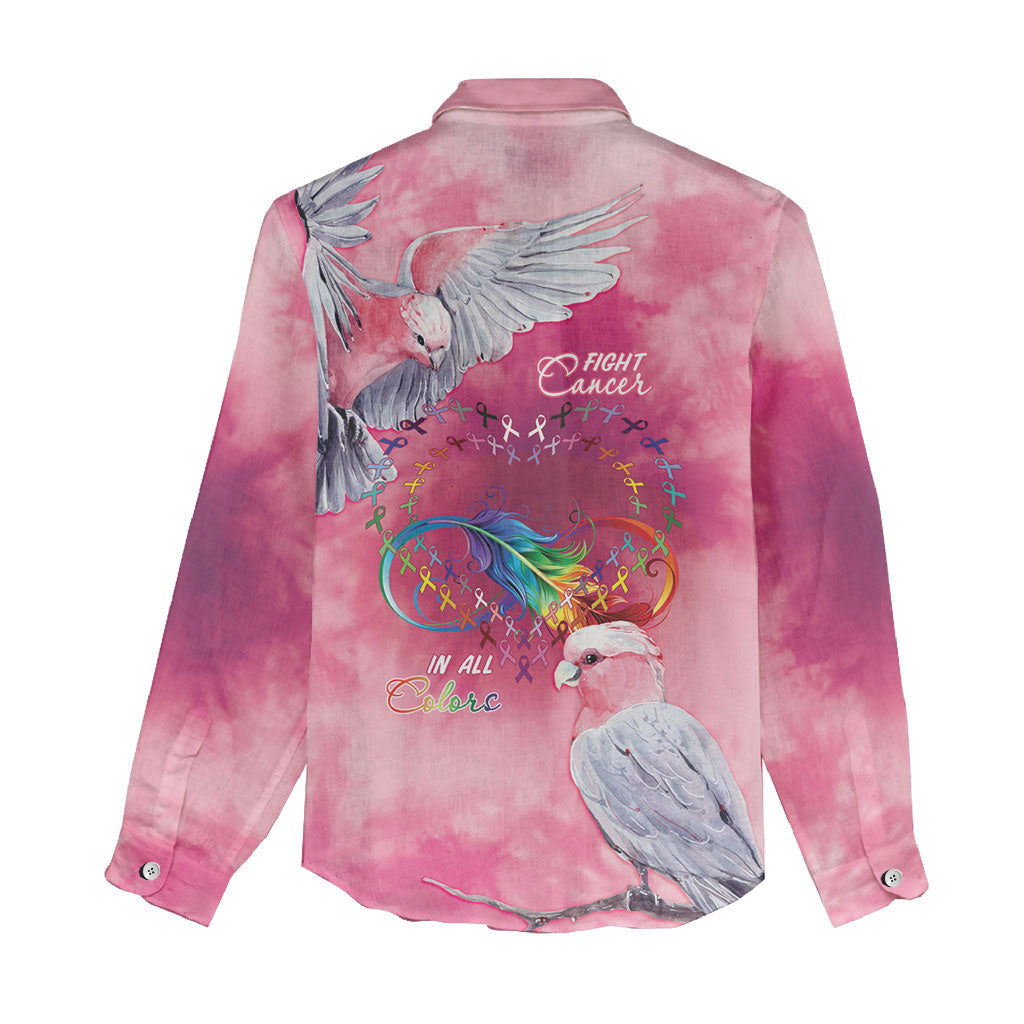 Australia Fight Cancer In All Colors Women Casual Shirt Galah Pink Tie Dye