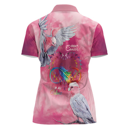 Australia Fight Cancer In All Colors Women Polo Shirt Galah Pink Tie Dye