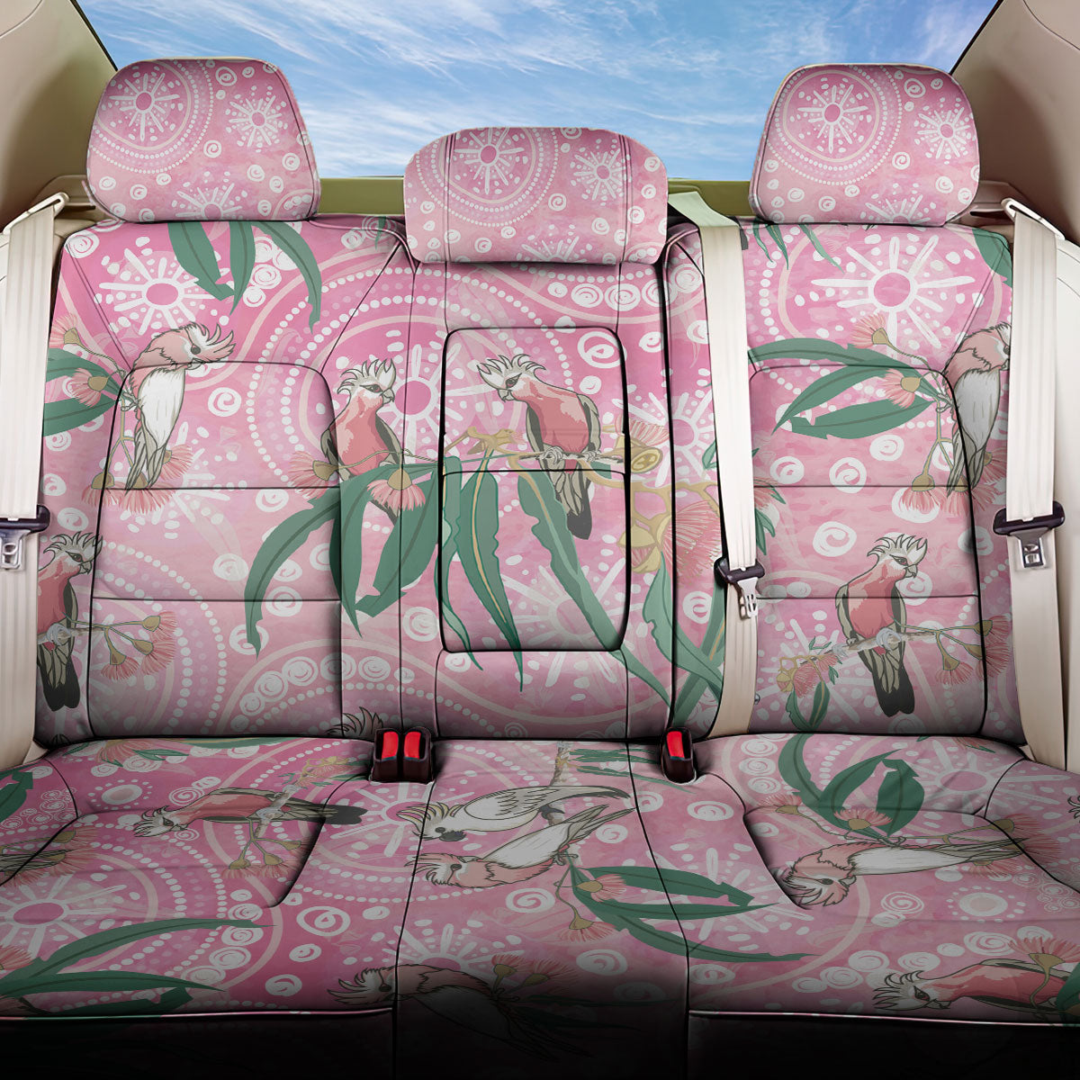 Australia Galah Aboriginal Back Car Seat Cover Breast Cancer Month