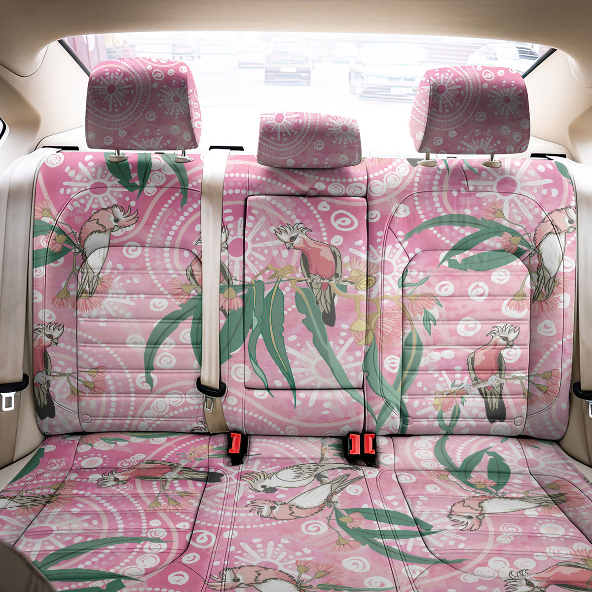Australia Galah Aboriginal Back Car Seat Cover Breast Cancer Month