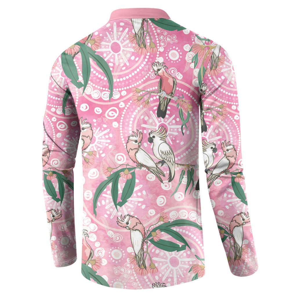 Australia Galah Aboriginal Button Sweatshirt Breast Cancer Month