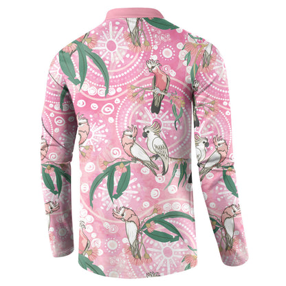 Australia Galah Aboriginal Button Sweatshirt Breast Cancer Month