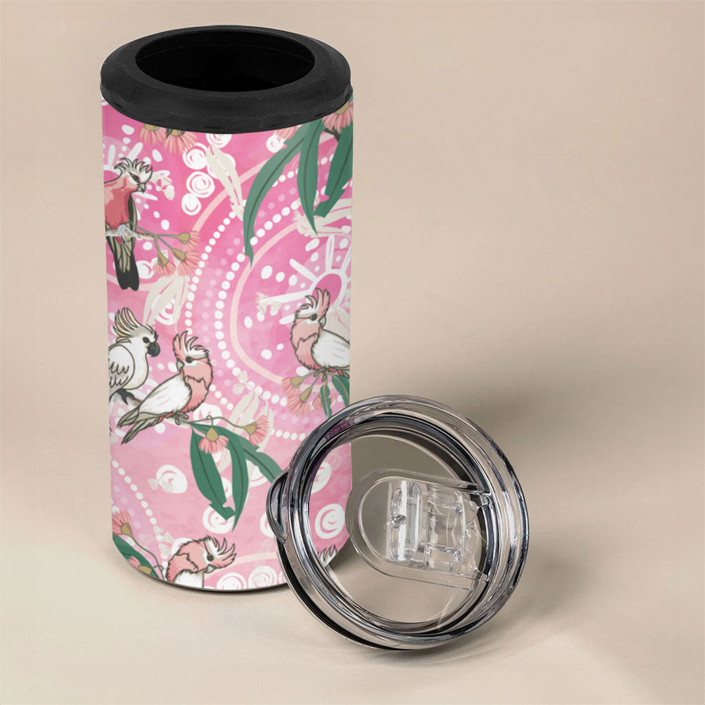 Australia Galah Aboriginal 4 in 1 Can Cooler Tumbler Breast Cancer Month