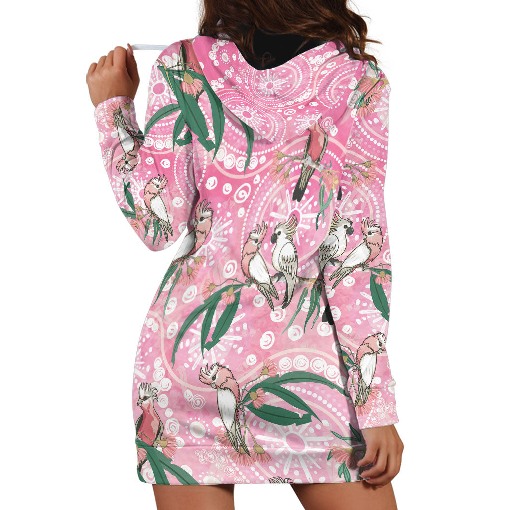 Australia Galah Aboriginal Hoodie Dress Breast Cancer Month