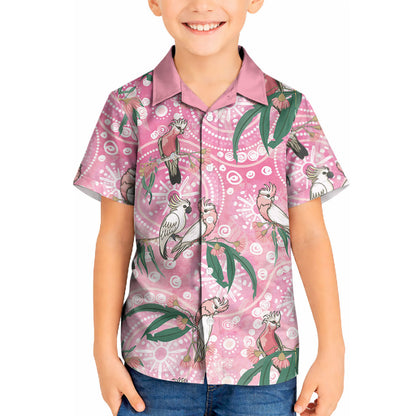 Australia Galah Aboriginal Kid Hawaiian Shirt Breast Cancer Month