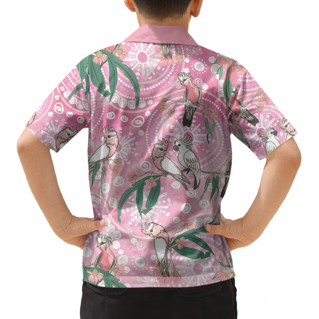Australia Galah Aboriginal Kid Hawaiian Shirt Breast Cancer Month