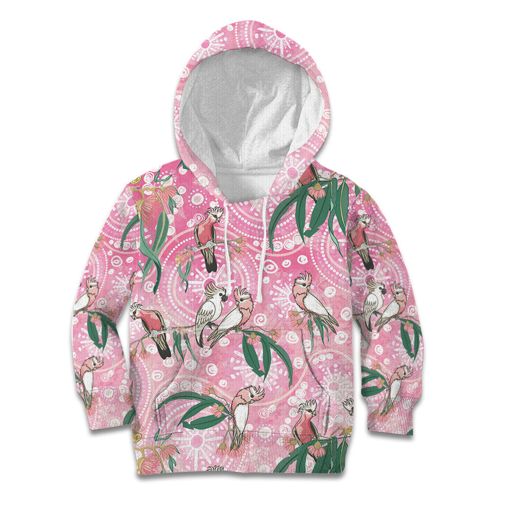 Australia Galah Aboriginal Kid Hoodie Breast Cancer Month