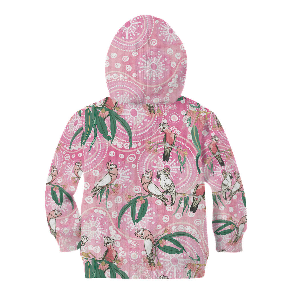 Australia Galah Aboriginal Kid Hoodie Breast Cancer Month