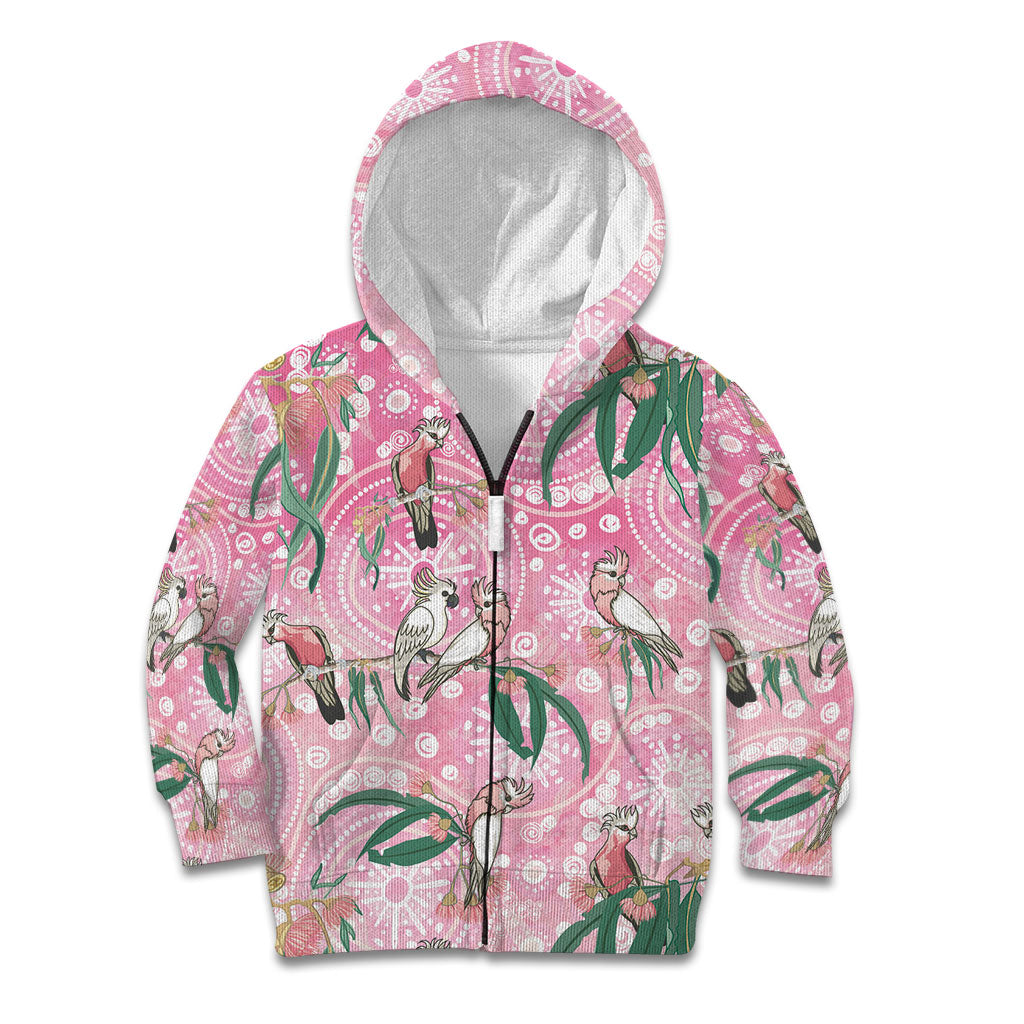 Australia Galah Aboriginal Kid Hoodie Breast Cancer Month
