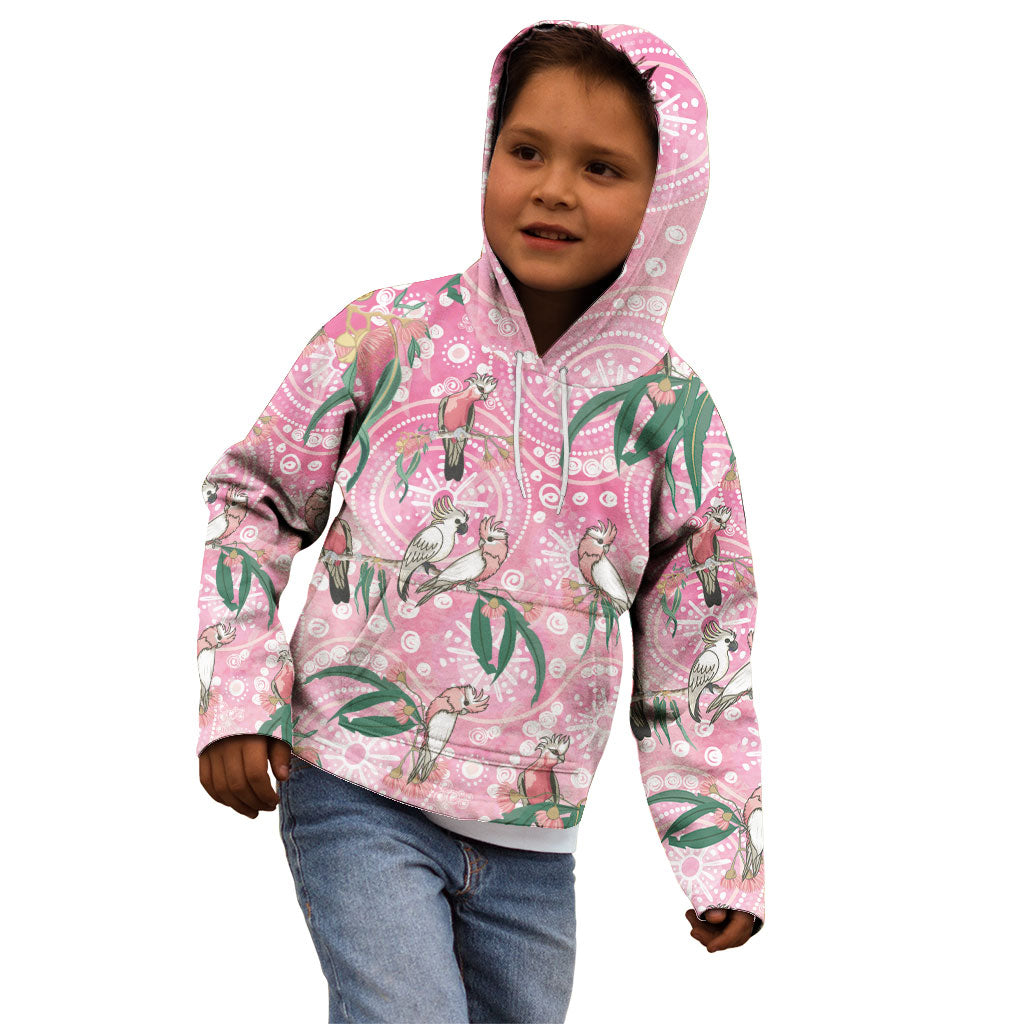 Australia Galah Aboriginal Kid Hoodie Breast Cancer Month