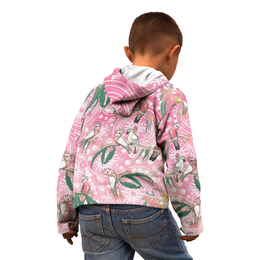 Australia Galah Aboriginal Kid Hoodie Breast Cancer Month