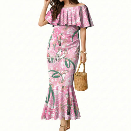 Australia Galah Aboriginal Mermaid Dress Breast Cancer Month