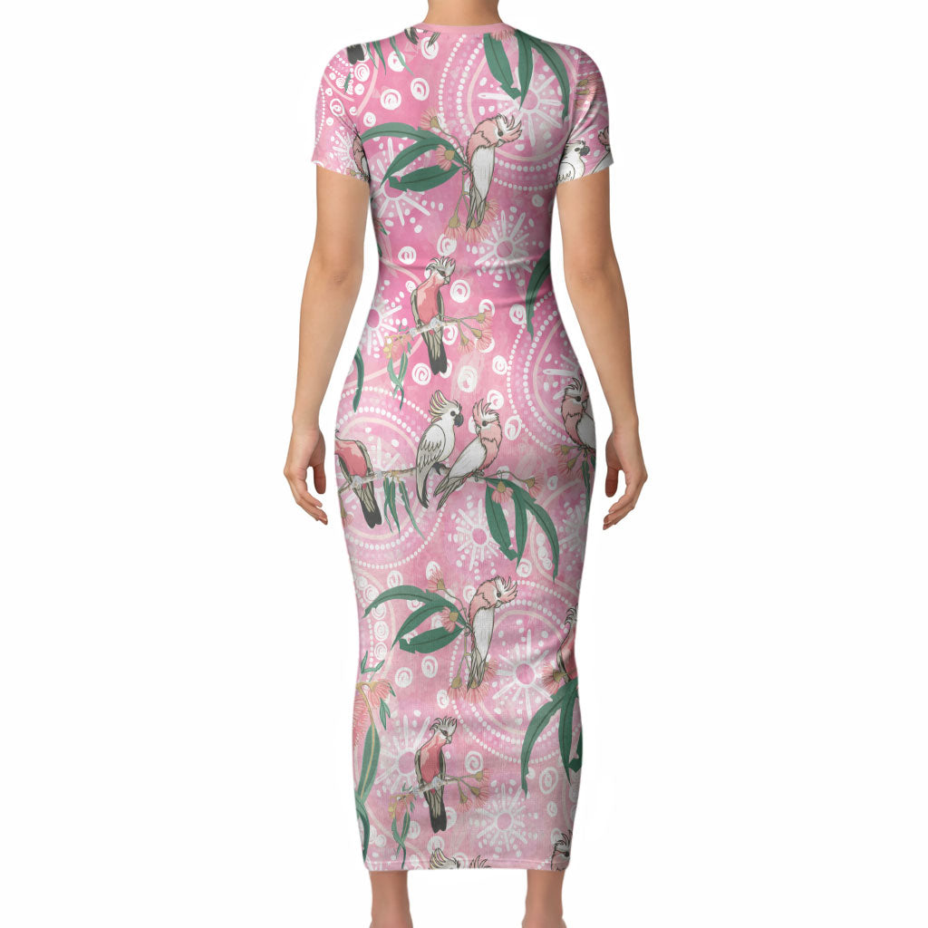 Australia Galah Aboriginal Short Sleeve Bodycon Dress Breast Cancer Month