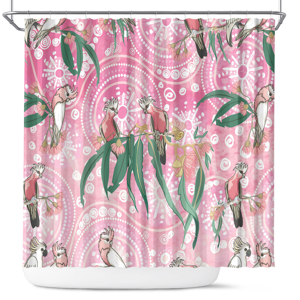 Australia Galah Aboriginal Shower Curtain Breast Cancer Month