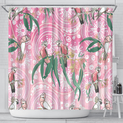 Australia Galah Aboriginal Shower Curtain Breast Cancer Month