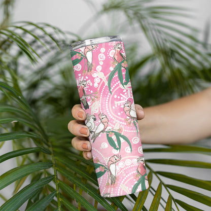 Australia Galah Aboriginal Skinny Tumbler Breast Cancer Month