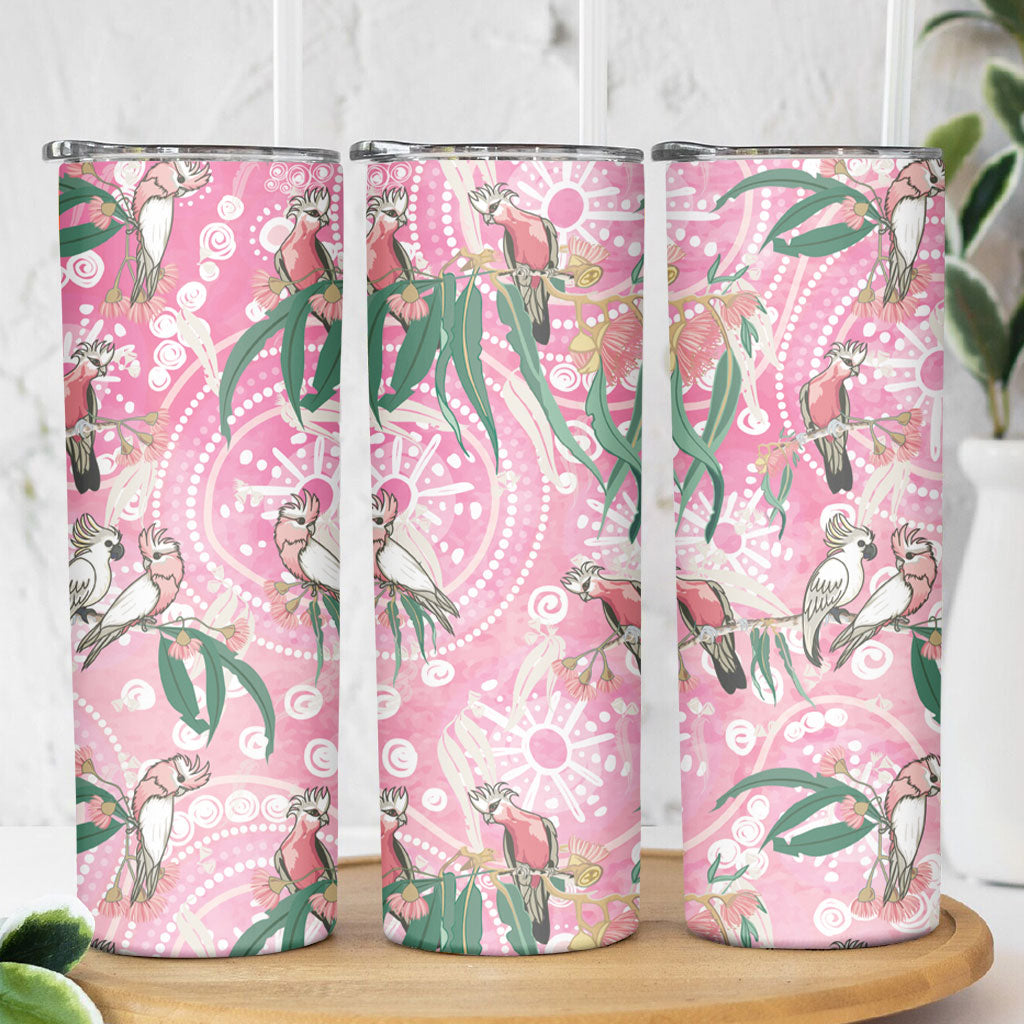 Australia Galah Aboriginal Skinny Tumbler Breast Cancer Month