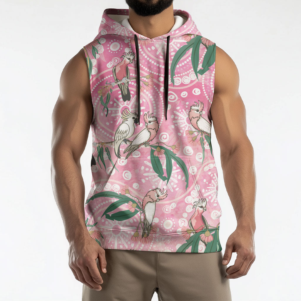 Australia Galah Aboriginal Sleeveless Hoodie Breast Cancer Month