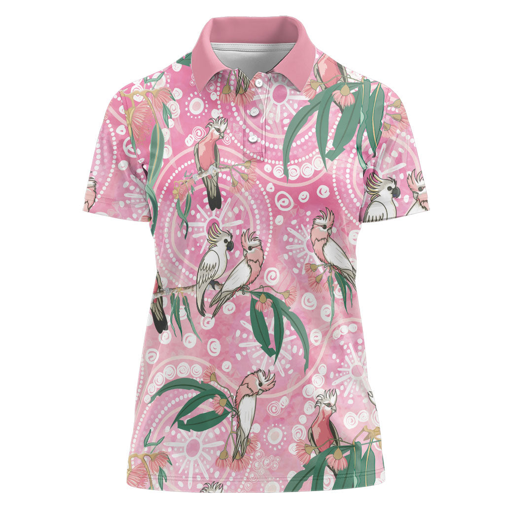 Australia Galah Aboriginal Women Polo Shirt Breast Cancer Month