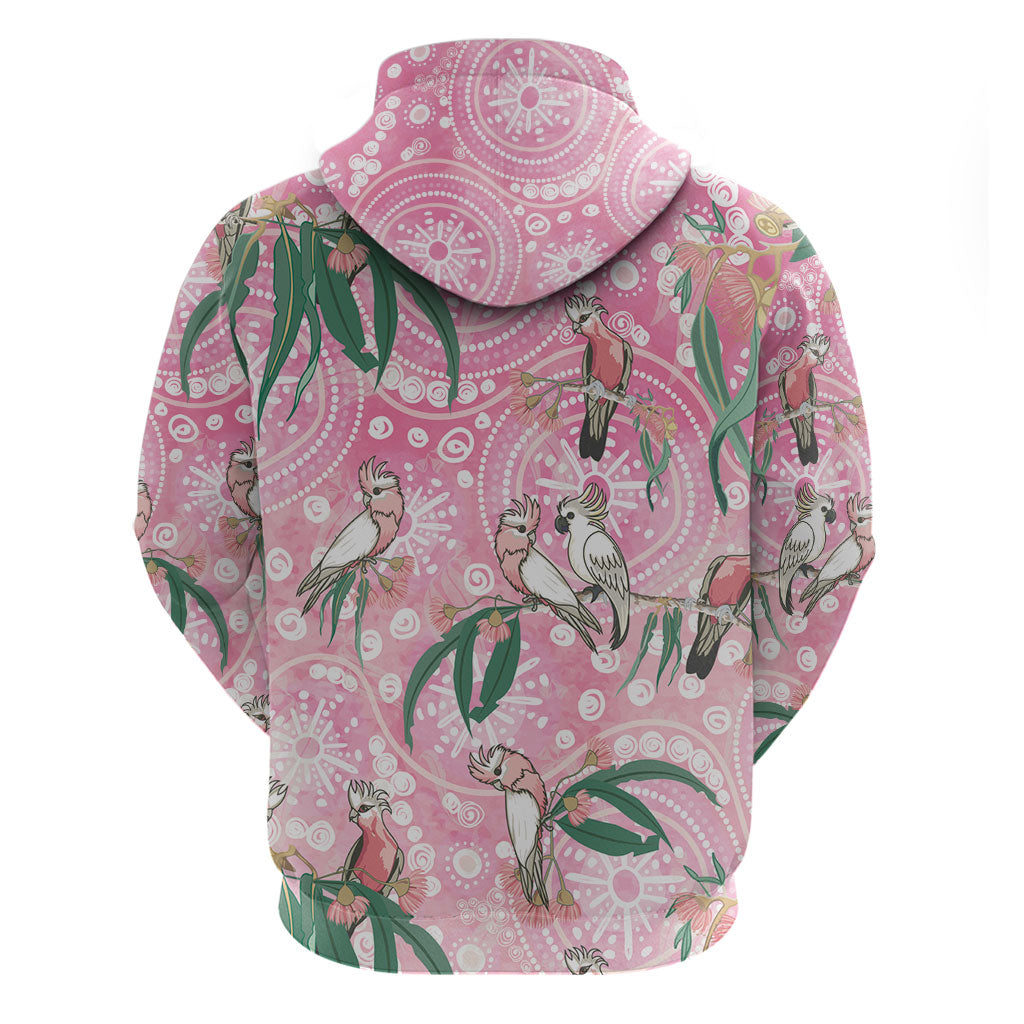 Australia Galah Aboriginal Zip Hoodie Breast Cancer Month