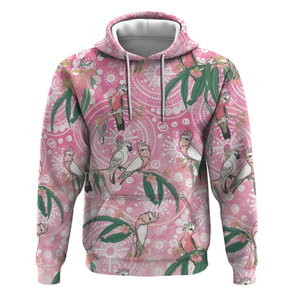 Australia Galah Aboriginal Zip Hoodie Breast Cancer Month