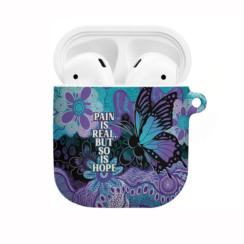 Australia Indigenous Teal Purple Contemporary Aboriginal Art AirPods Case Hope Is Real