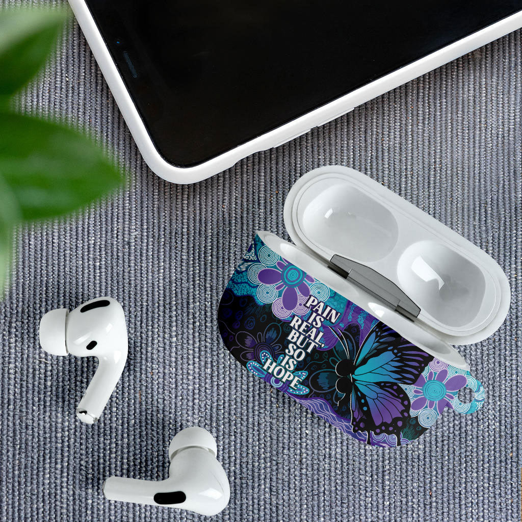 Australia Indigenous Teal Purple Contemporary Aboriginal Art AirPods Case Hope Is Real