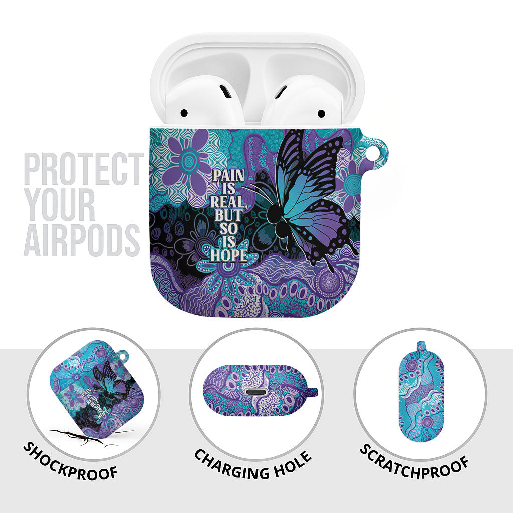 Australia Indigenous Teal Purple Contemporary Aboriginal Art AirPods Case Hope Is Real