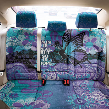 Australia Indigenous Teal Purple Contemporary Aboriginal Art Back Car Seat Cover Hope Is Real