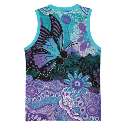 Australia Indigenous Teal Purple Contemporary Aboriginal Art Basketball Jersey Hope Is Real