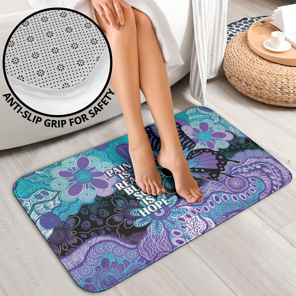 Australia Indigenous Teal Purple Contemporary Aboriginal Art Bathroom Set Hope Is Real