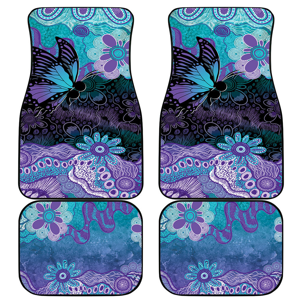 Australia Indigenous Teal Purple Contemporary Aboriginal Art Car Mats Hope Is Real