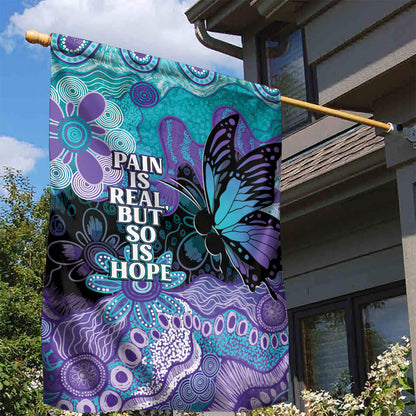 Australia Indigenous Teal Purple Contemporary Aboriginal Art Garden Flag Hope Is Real