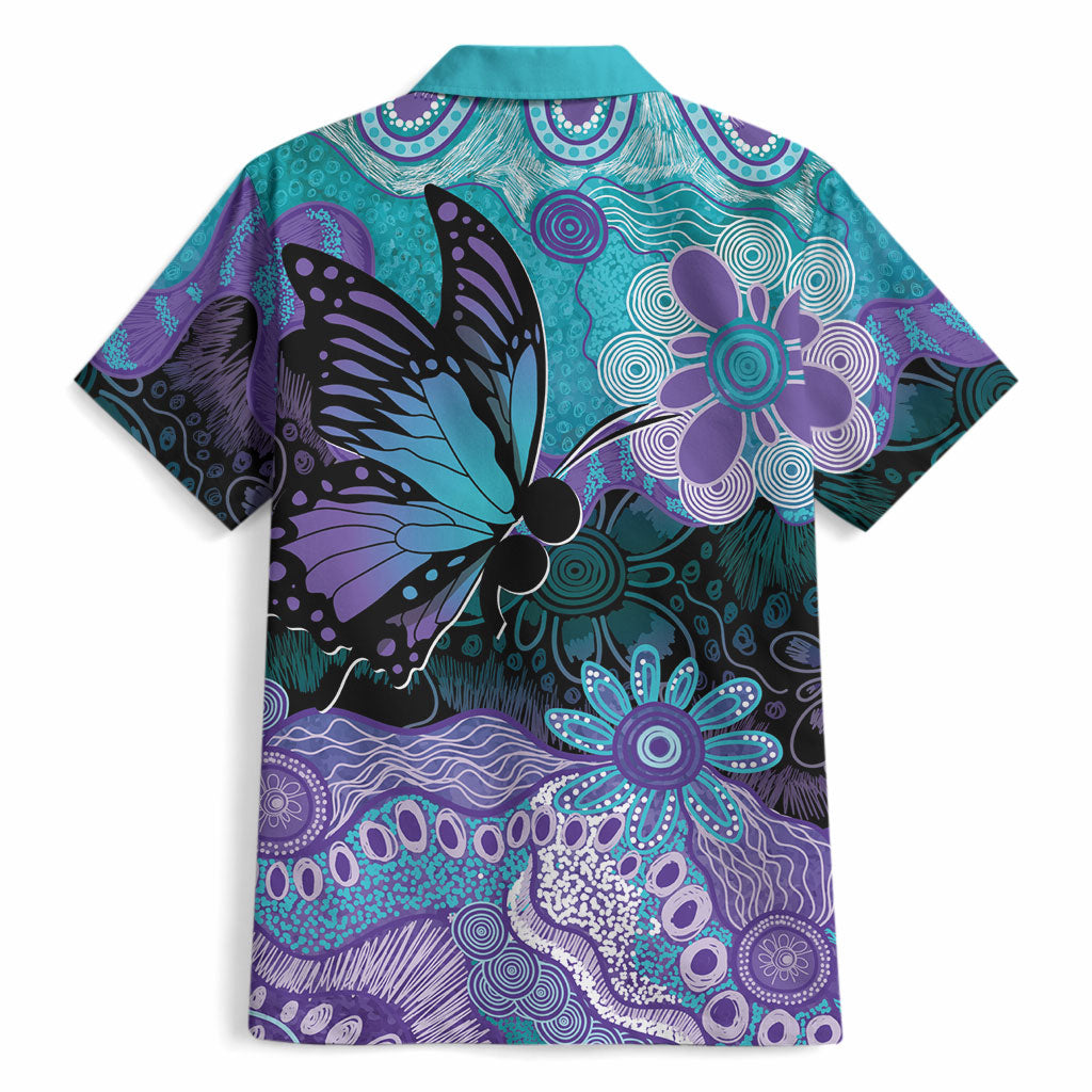 Australia Indigenous Teal Purple Contemporary Aboriginal Art Hawaiian Shirt Hope Is Real