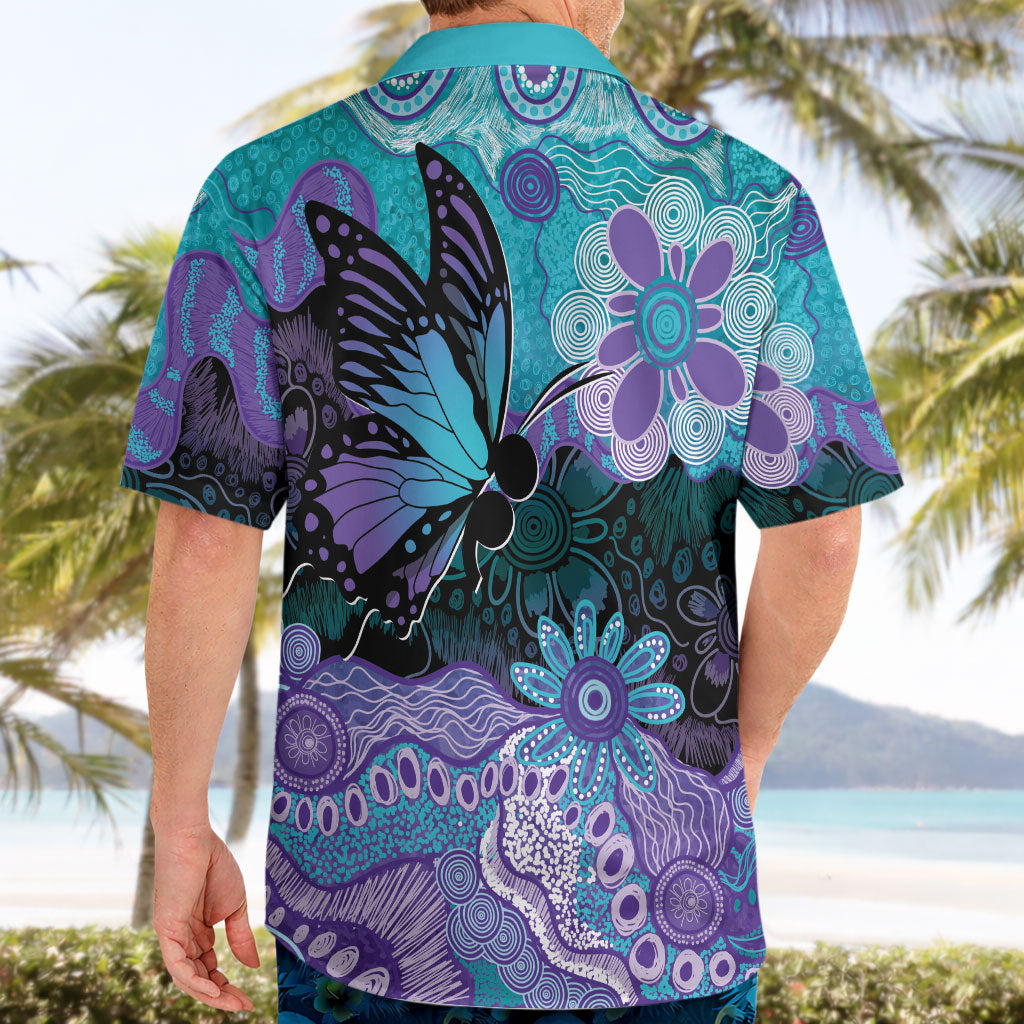Australia Indigenous Teal Purple Contemporary Aboriginal Art Hawaiian Shirt Hope Is Real