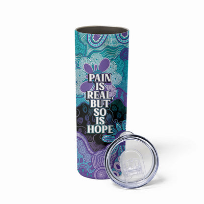Australia Indigenous Teal Purple Contemporary Aboriginal Art Skinny Tumbler Hope Is Real