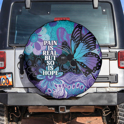 Australia Indigenous Teal Purple Contemporary Aboriginal Art Spare Tire Cover Hope Is Real