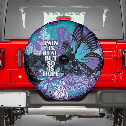 Australia Indigenous Teal Purple Contemporary Aboriginal Art Spare Tire Cover Hope Is Real